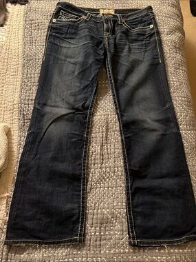 Big Star “LIV” Dark Indigo Flare Jeans with Contrast Stitching
